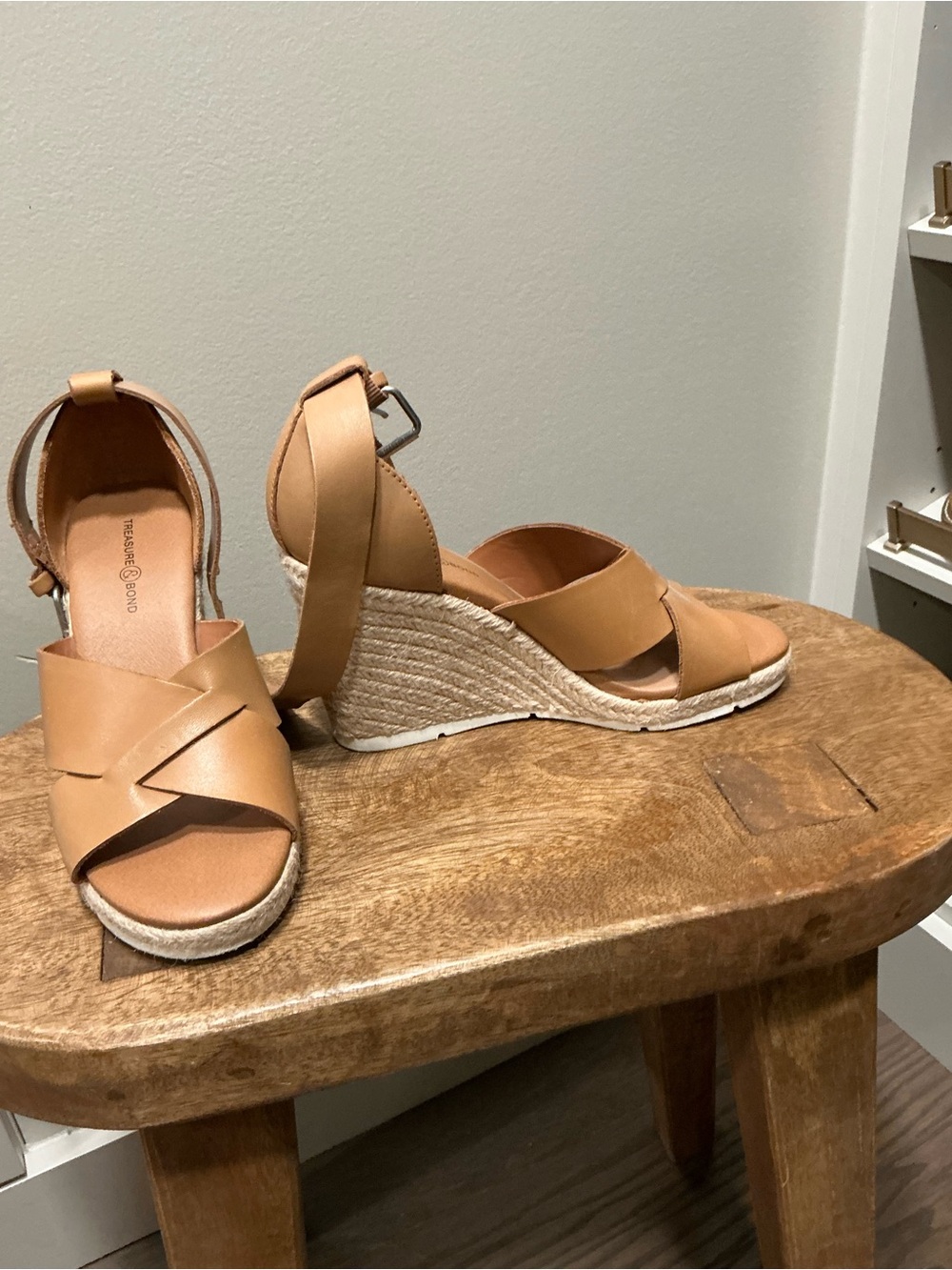 Treasure & Bond Tan Espadrille Wedge Sandals
